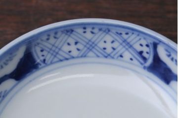 アンティーク雑貨　アンティーク　明治〜大正　染付蓋茶碗5客(1)