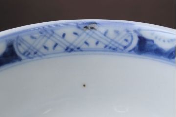 アンティーク雑貨　アンティーク　明治〜大正　染付蓋茶碗5客(2)