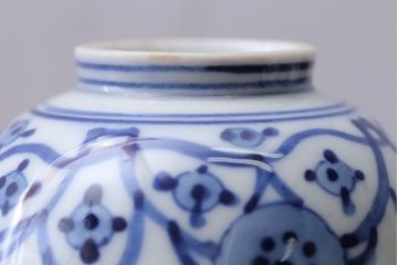 アンティーク雑貨　アンティーク　明治〜大正　染付蓋茶碗5客(2)