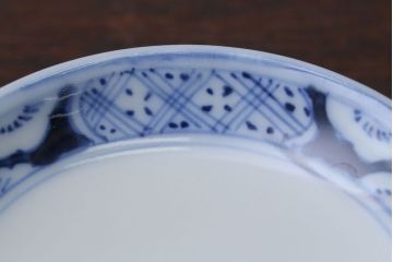 アンティーク雑貨　アンティーク　明治〜大正　染付蓋茶碗5客(2)