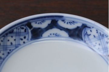 アンティーク雑貨　アンティーク　明治〜大正　染付蓋茶碗5客(2)