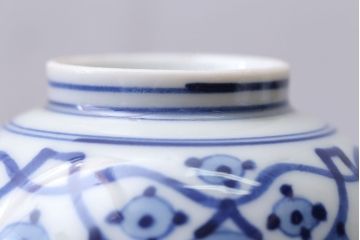 アンティーク雑貨　明治〜大正　染付蓋茶碗5客(3)
