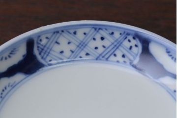 アンティーク雑貨　明治〜大正　染付蓋茶碗5客(3)