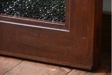 大正ロマン　当時物色ガラス!総欅材のアンティーク明り取り(2)