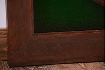 大正ロマン　当時物色ガラス!総欅材のアンティーク明り取り(2)