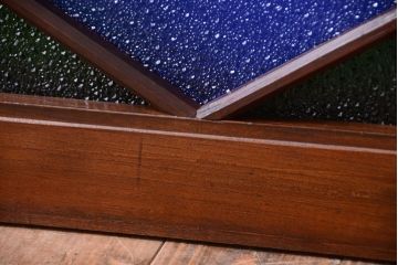 大正ロマン　当時物色ガラス!総欅材のアンティーク明り取り(3)