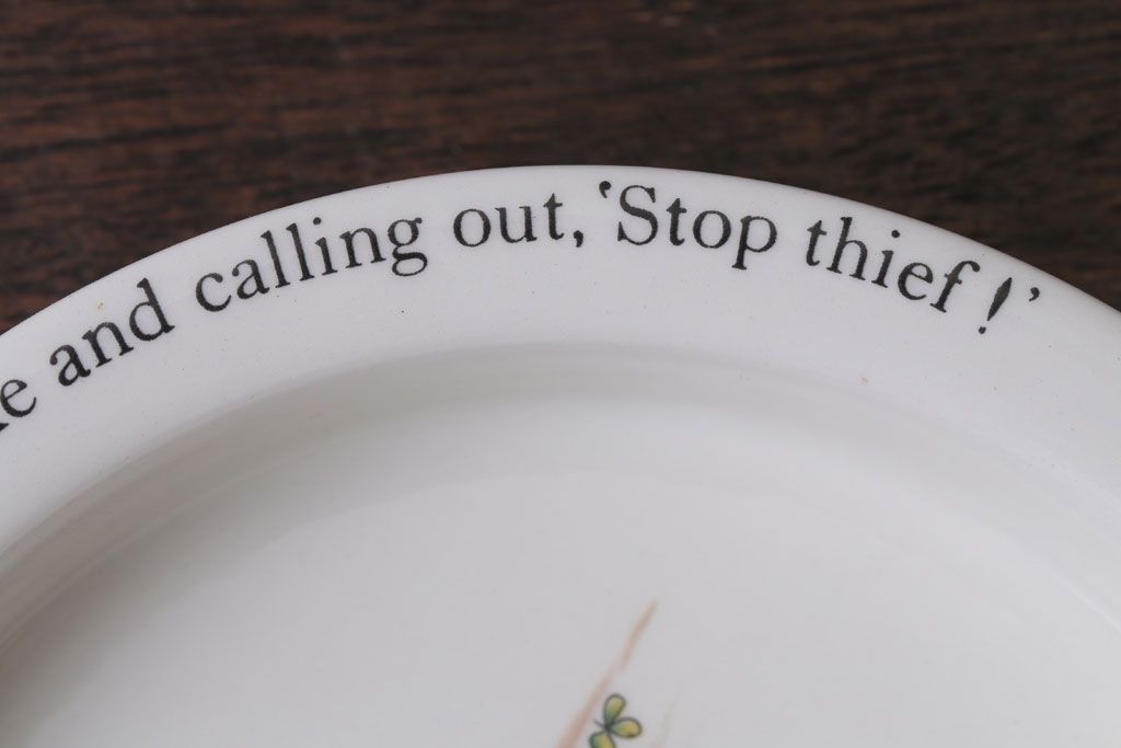 アンティーク雑貨　中古　イギリスWedgwood(ウェッジウッド)　ピーターラビット　深皿とティーカップソーサー2点セット