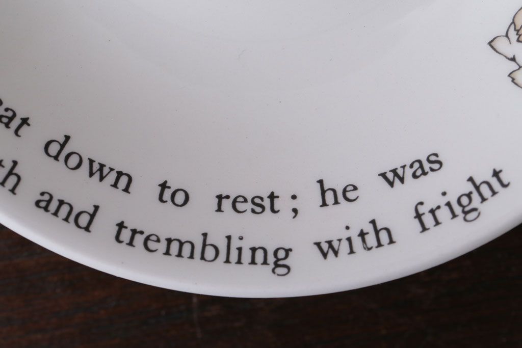 アンティーク雑貨　中古　イギリスWedgwood(ウェッジウッド)　ピーターラビット　深皿とティーカップソーサー2点セット