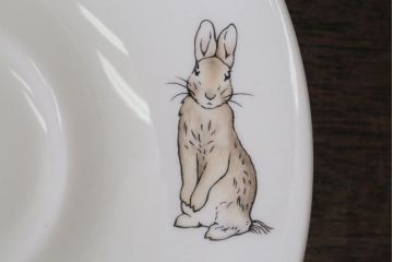 アンティーク雑貨　中古　イギリスWedgwood(ウェッジウッド)　ピーターラビット　深皿とティーカップソーサー2点セット