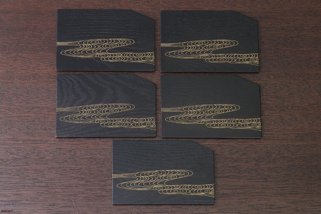 アンティーク雑貨　中古　象彦　蒔絵菓子皿5枚(銘々皿)