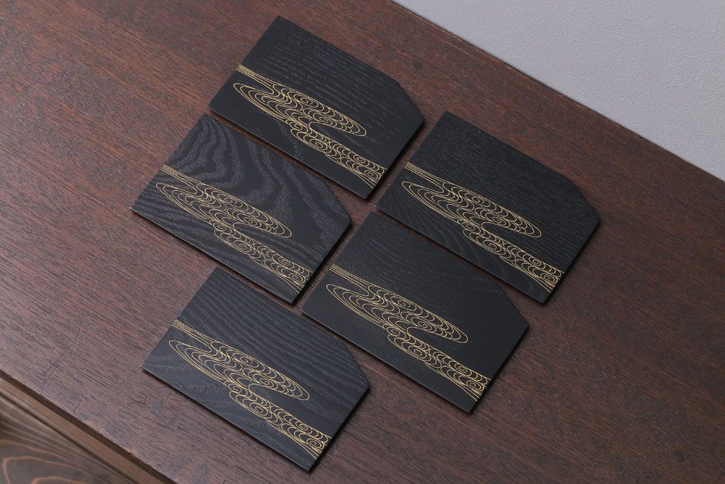 アンティーク雑貨　中古　象彦　蒔絵菓子皿5枚(銘々皿)