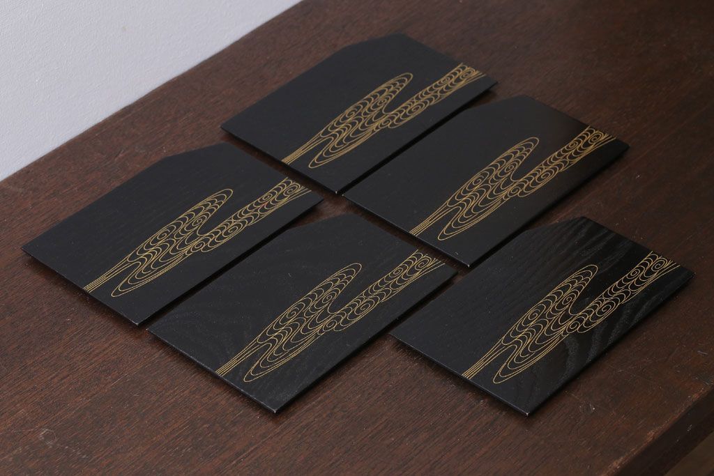 アンティーク雑貨　中古　象彦　蒔絵菓子皿5枚(銘々皿)