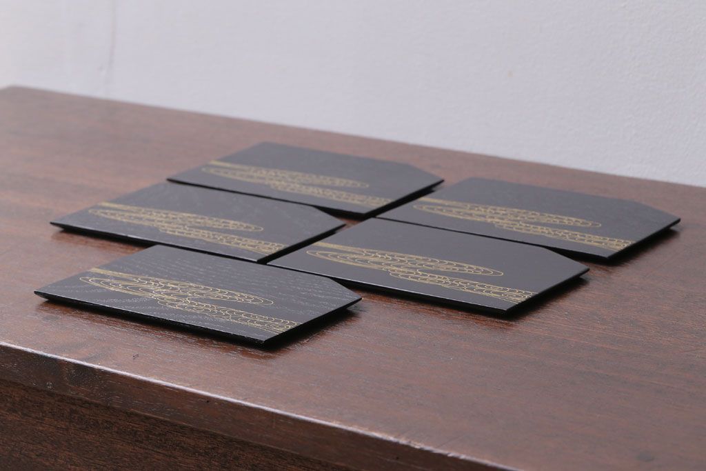 アンティーク雑貨　中古　象彦　蒔絵菓子皿5枚(銘々皿)