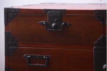 アンティーク家具　古民具・骨董　明治〜大正期　前面欅材!アンティーク時代箪笥ローボード(衣装箪笥)