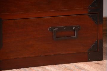 アンティーク家具　古民具・骨董　明治〜大正期　前面欅材!アンティーク時代箪笥ローボード(衣装箪笥)