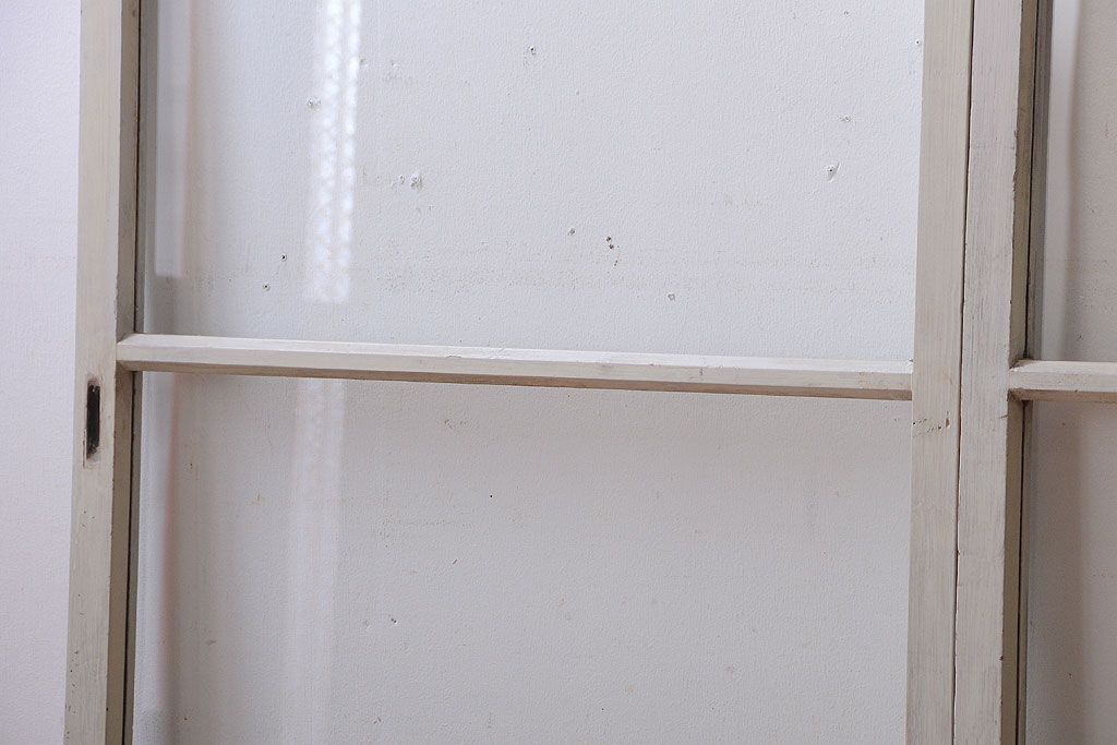 アンティークペイント　レトロな小さいガラス戸2枚セット(窓)
