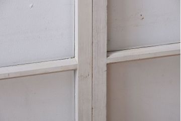 アンティークペイント　レトロな小さいガラス戸2枚セット(窓)