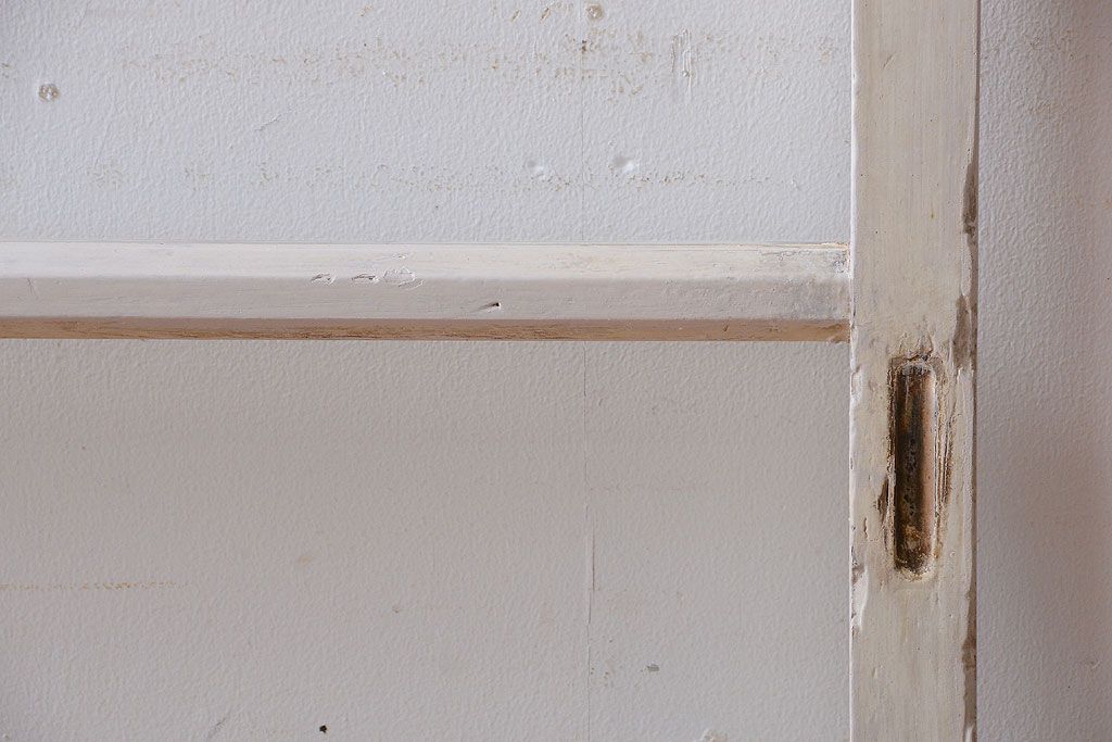 アンティークペイント　レトロな小さいガラス戸2枚セット(窓)