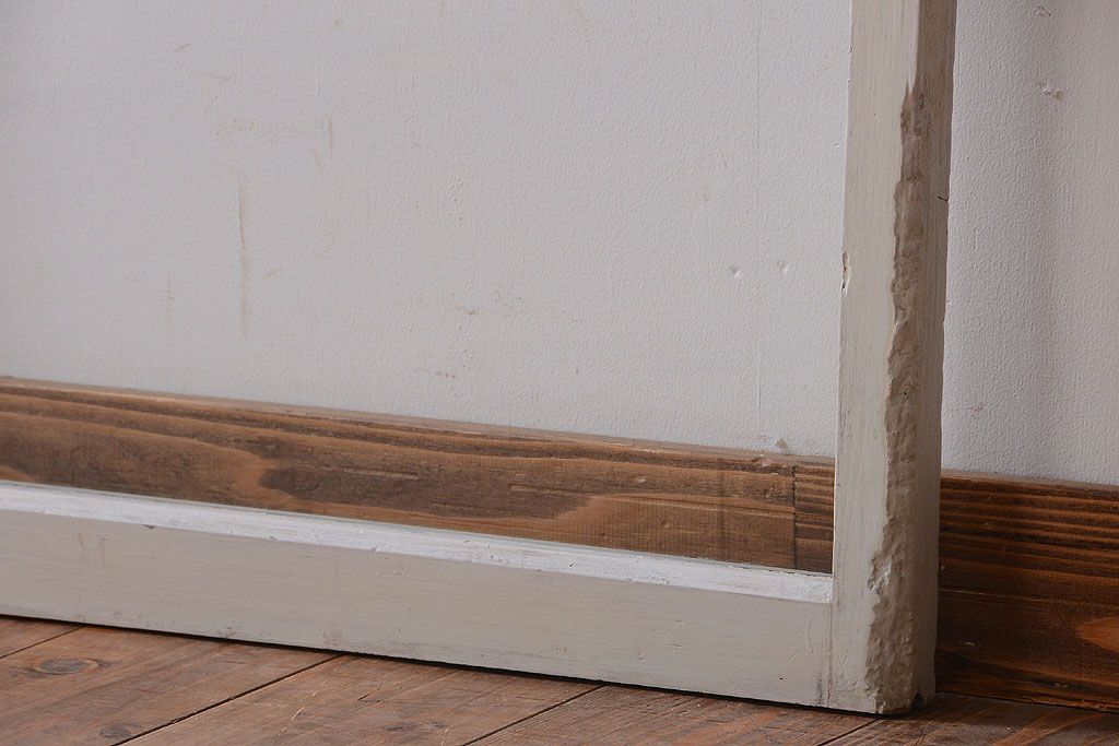 アンティークペイント　レトロな小さいガラス戸2枚セット(窓)