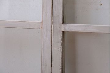 アンティークペイント　レトロな小さいガラス戸2枚セット(窓)