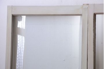 アンティークペイント　レトロな小さいガラス戸4枚セット(窓)