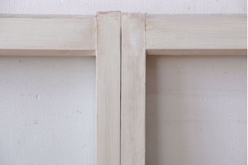 アンティークペイント　レトロな小さいガラス戸4枚セット(窓)