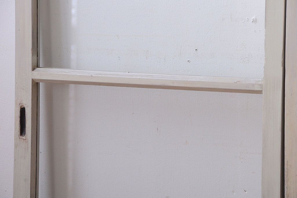 アンティークペイント　レトロな小さいガラス戸4枚セット(窓)