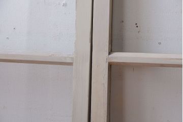 アンティークペイント　レトロな小さいガラス戸4枚セット(窓)