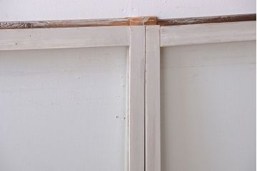 アンティークペイント　レトロな小さいガラス戸4枚セット(窓)