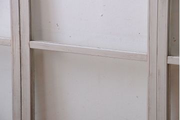 アンティークペイント　レトロな小さいガラス戸4枚セット(窓)