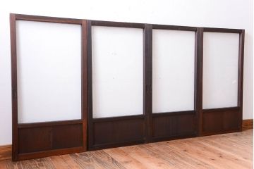 和製アンティーク　小さなガラス引き戸4枚セット(窓)