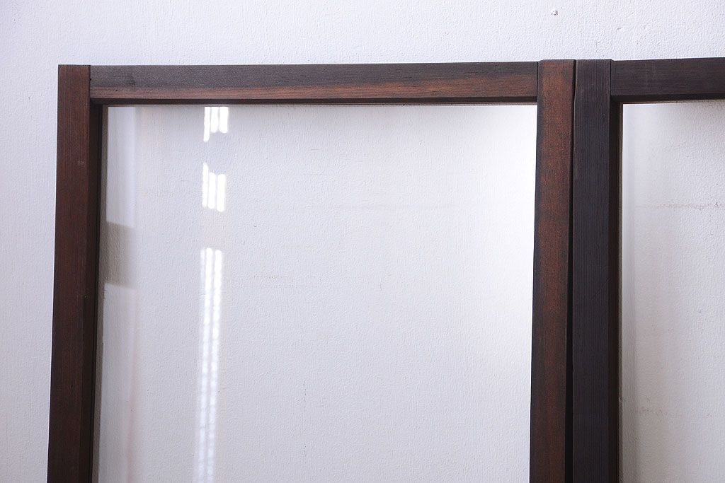 和製アンティーク　小さなガラス引き戸4枚セット(窓)