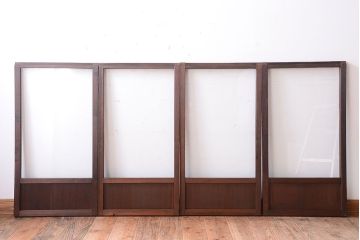 和製アンティーク　小さなガラス引き戸4枚セット(窓)