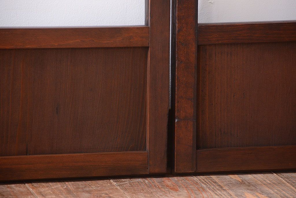 和製アンティーク　小さなガラス引き戸4枚セット(窓)