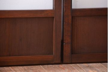和製アンティーク　小さなガラス引き戸4枚セット(窓)