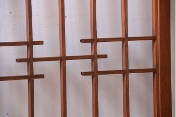 和製アンティーク　引き手が矢形!引き戸2枚セット(窓)(1)