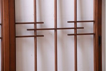 和製アンティーク　引き手が矢形!引き戸2枚セット(窓)(2)