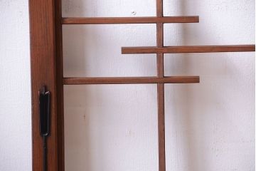 和製アンティーク　引き手が矢形!引き戸2枚セット(窓)(2)