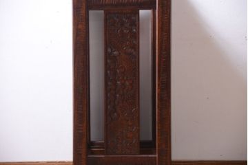 アンティーク雑貨　中古　民芸家具　軽井沢彫りの傘立て