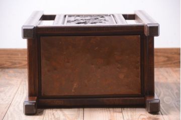 アンティーク雑貨　中古　民芸家具　軽井沢彫りの傘立て