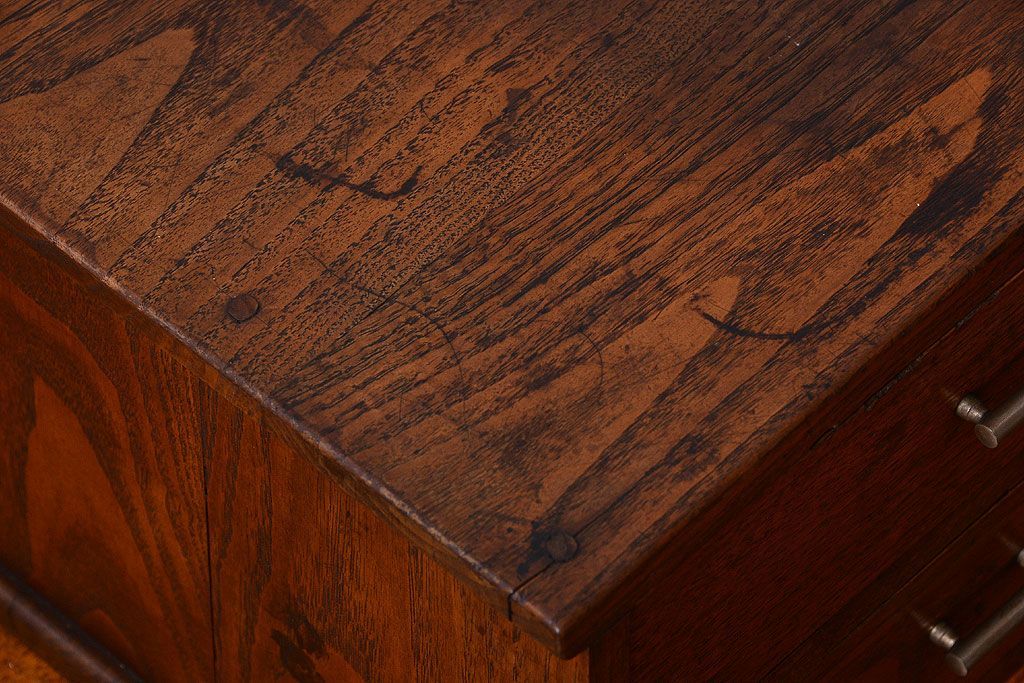 アンティーク家具　和製アンティーク　古い木の2杯小引き出し