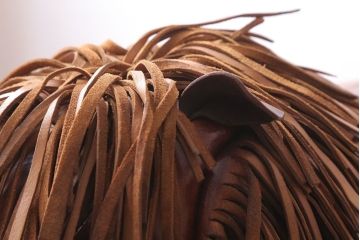 アンティーク雑貨　イギリスビンテージ　本革製!大きなライオンの置き物