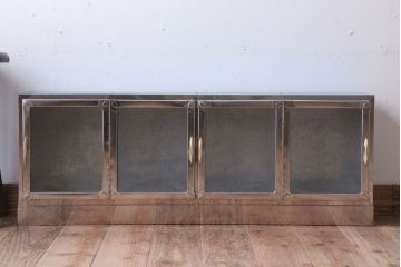 アンティーク雑貨　昭和レトロ　ブリキ製のアンティークガラスケース