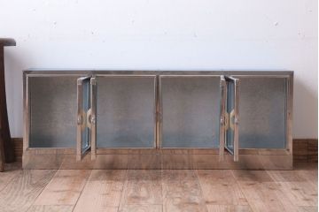 アンティーク雑貨　昭和レトロ　ブリキ製のアンティークガラスケース