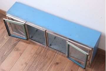 アンティーク雑貨　昭和レトロ　ブリキ製のアンティークガラスケース