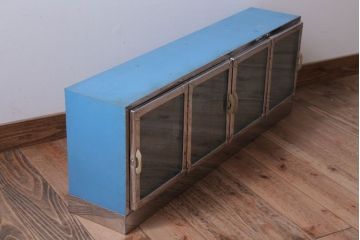 アンティーク雑貨　昭和レトロ　ブリキ製のアンティークガラスケース