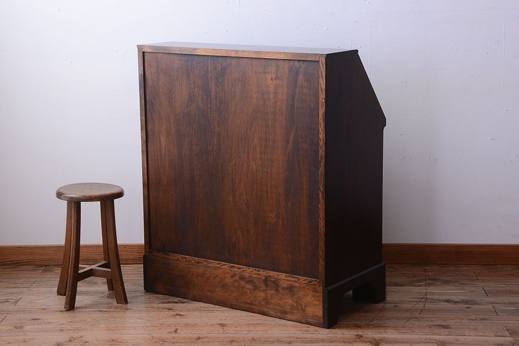 中古　北海道民芸家具　ライティングビューロー(2)