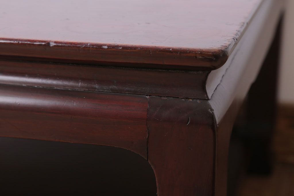 アンティーク家具　古民具・骨董　総欅材!和風なアンティークセンターテーブル(座卓)