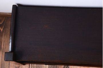 アンティーク家具　和製アンティーク　黒柿・欅材!結霜ガラス引き戸の置床(置き床)