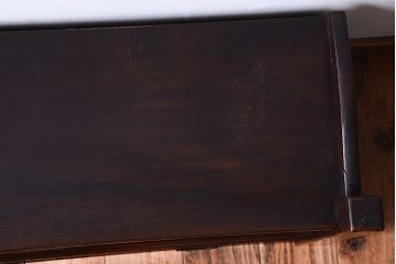 アンティーク家具　和製アンティーク　黒柿・欅材!結霜ガラス引き戸の置床(置き床)